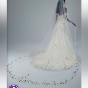 Morilee Floral Appliqué Cathedral Veil